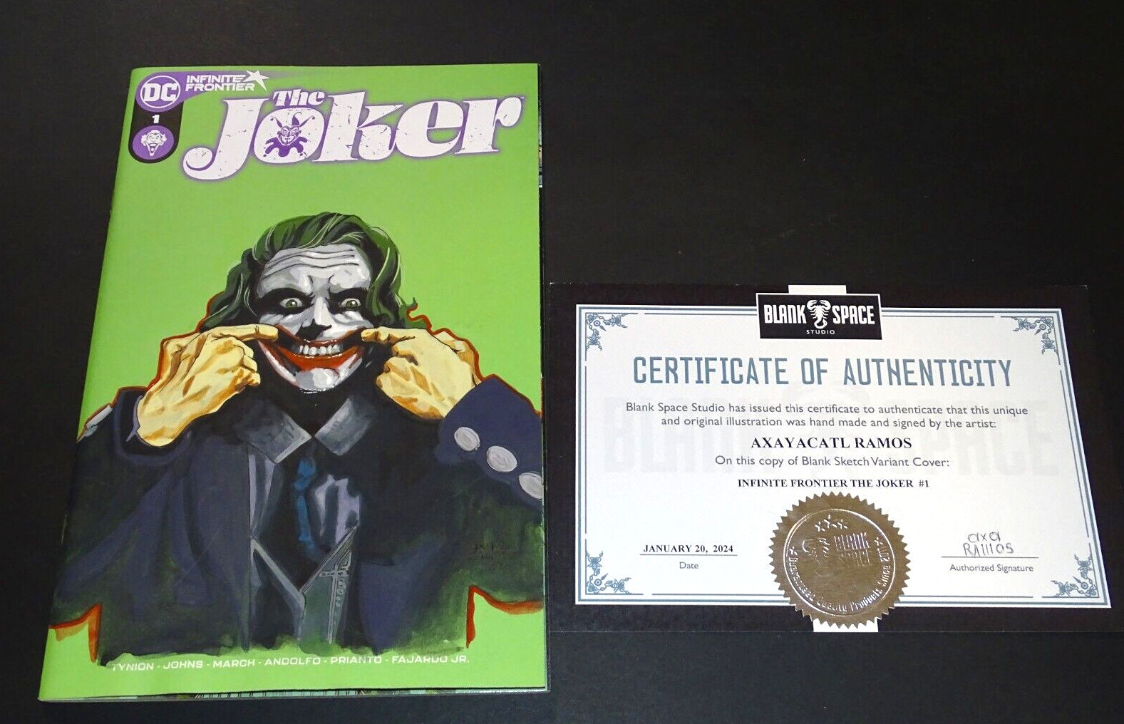 THE JOKER # 1 (2021 DC INFINITE FRONTIER ) ORIGINAL SKETCH ART. HAND MADE