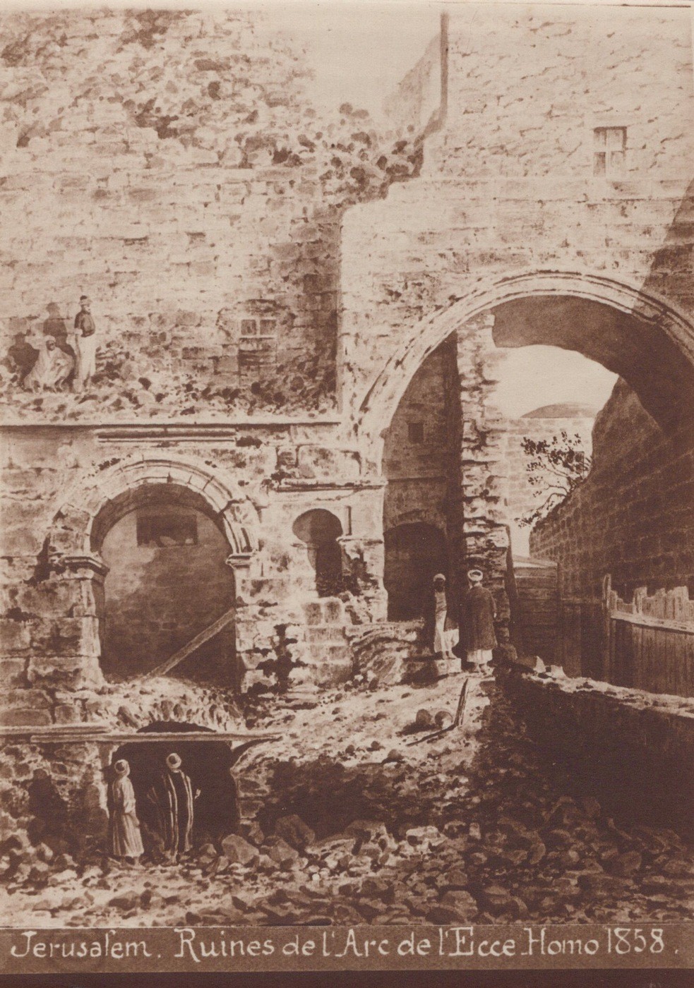 Jerusalem Ecce Homo Arch Ruins Holy Land Antique 1858 – c1890s Photo