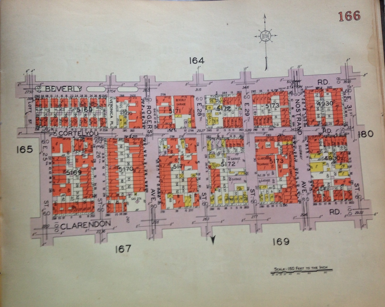 ORIG 1929 BELCHER HYDE FLATBUSH E. 23 – E. 31 BROOKLYN NEW YORK ATLAS MAP