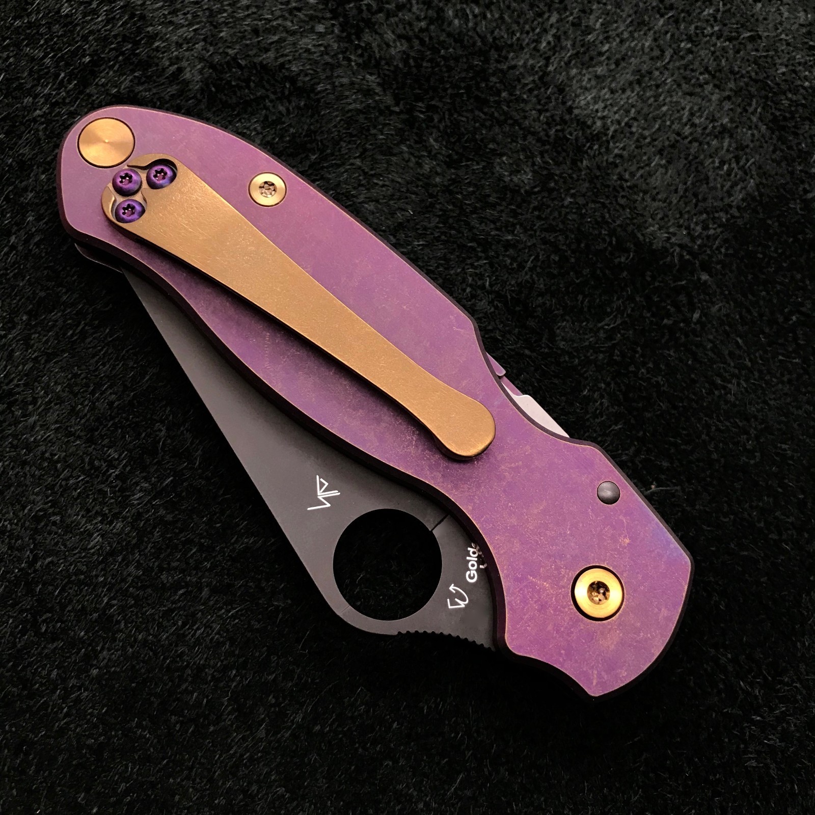 Spyderco Para 3 C223GPBK Purple Bronze Titanium Scales & Ti Hardware 2 opts