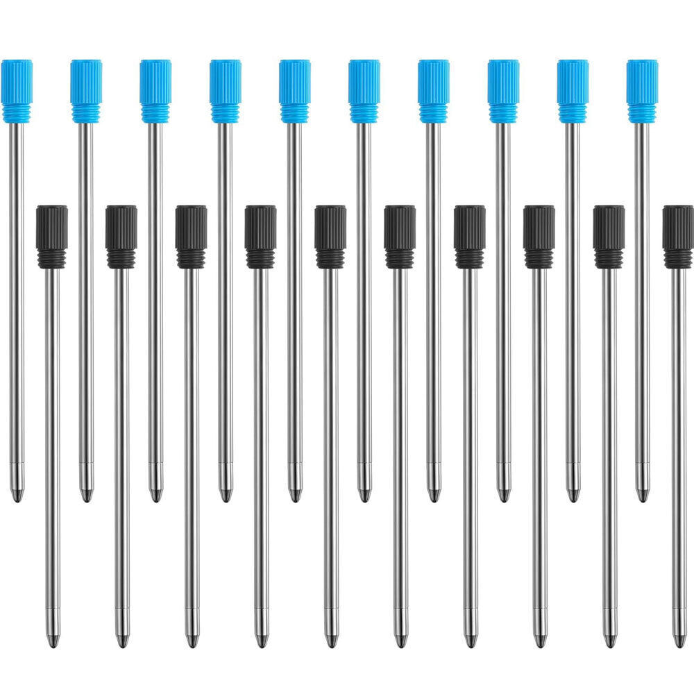 20pcs 2.75″ Ballpoint Pen Refills for Crystal Stylus Pens Black Blue Ink 0.7mm