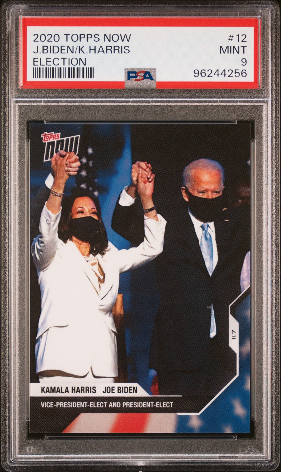 2020 TOPPS NOW ELECTION #12 JOE BIDEN/KAMALA HARRIS PSA 9
