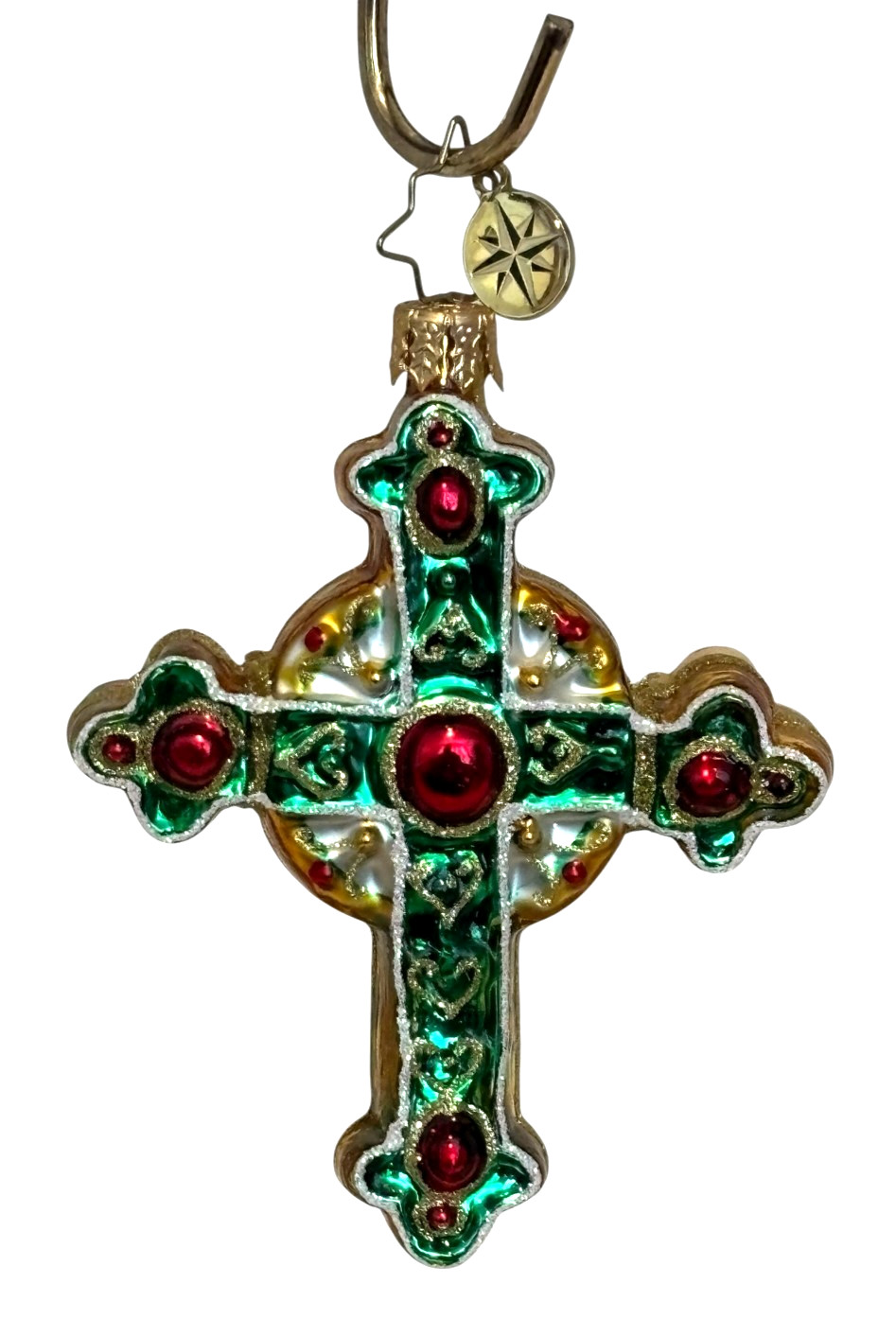 Christopher Radko Traditional Rood Gem Holy Cross Ornament