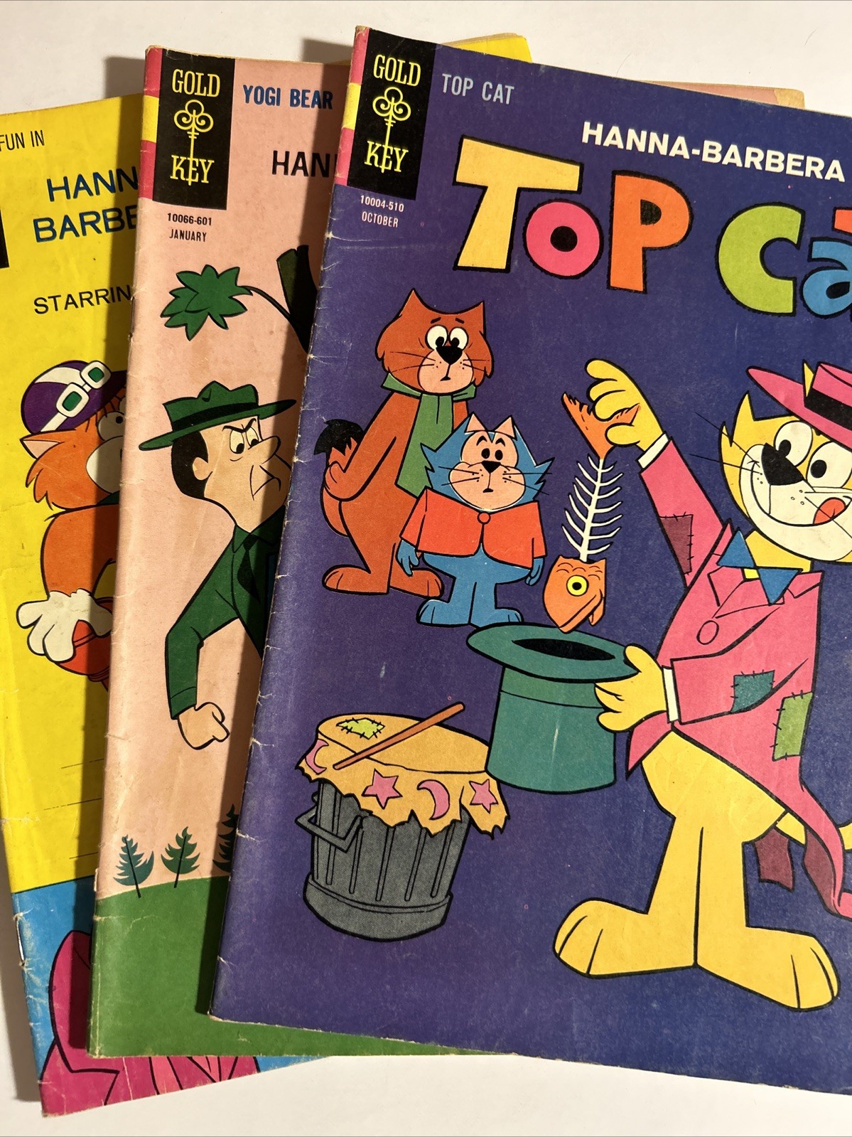 LOT of 3 HANNA-BARBERA FUN IN #5 YOGI BEAR #23 TOP CAT #16 Comic Books 1965-1971