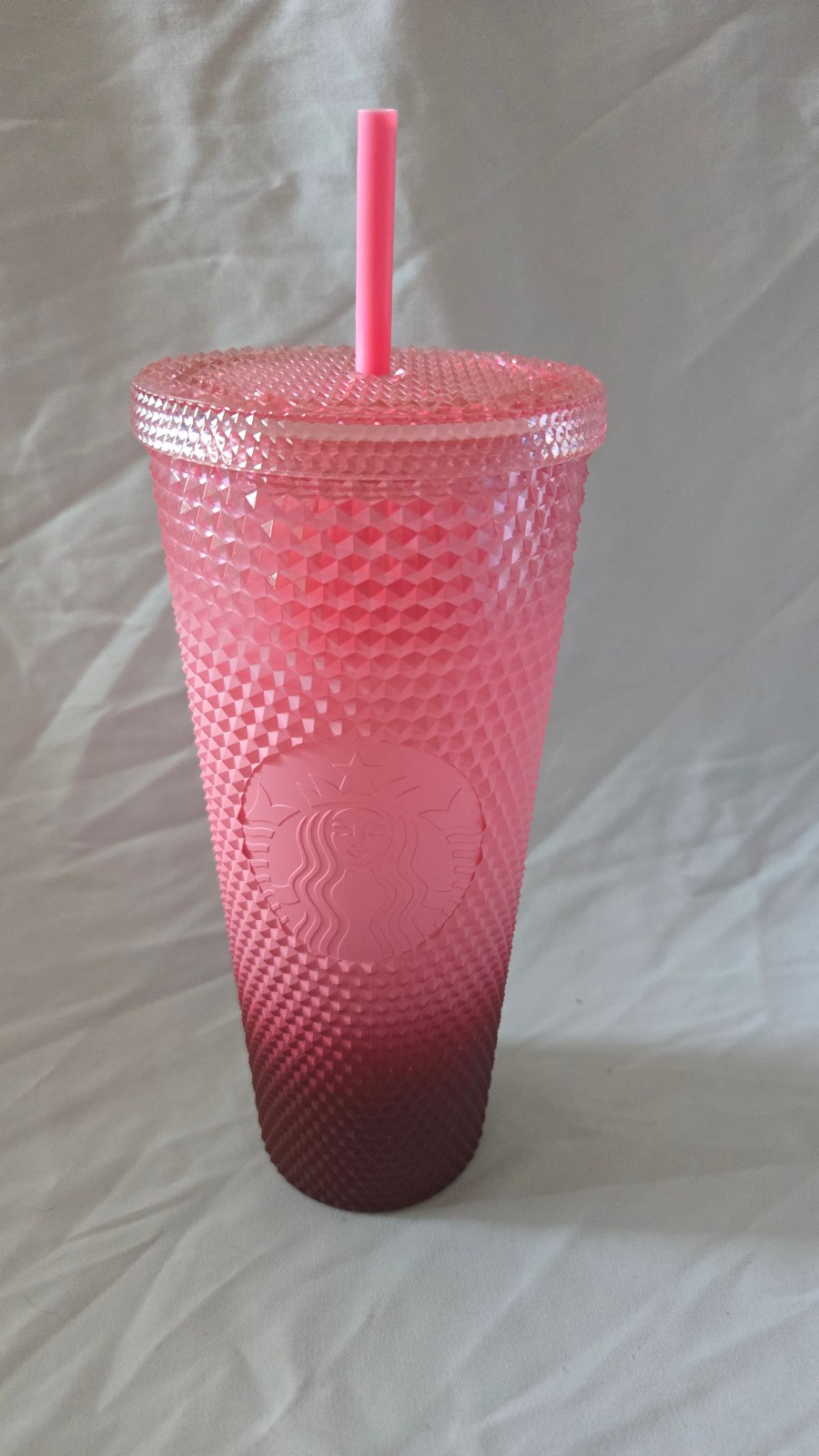 Starbucks Gradient Pink 24oz Venti Drink Cup Diamond Studded Tumbler Ombre’ 2022