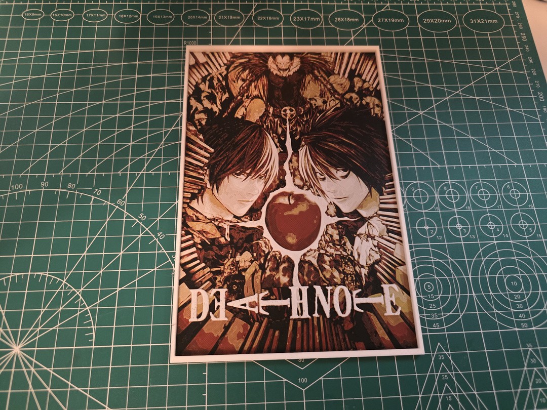 Death Note (2006) 3D Printed Fan Artwork Size: 5.25 x 7.85 inches