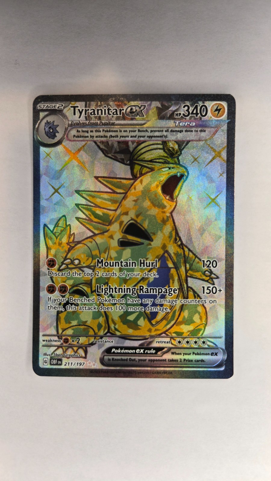 Tyranitar ex 211/197 Obsidian Flames NM Pokémon TCG UR