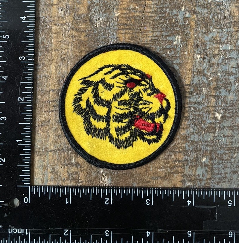 Vintage Tiger Animal Wildlife Cat Mascot Embroidered Stick/Sew-On Patch 1970s