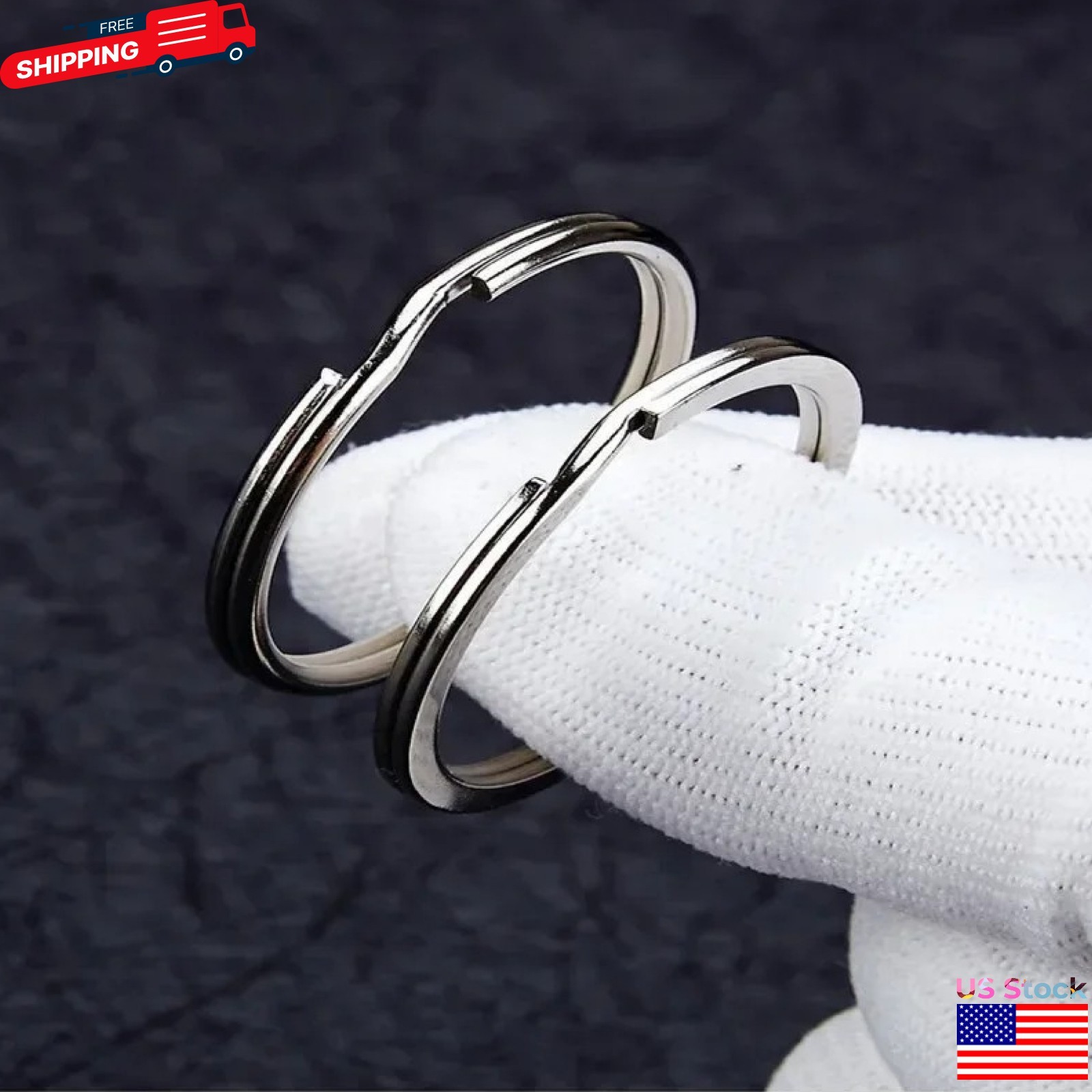 10/30pcs Stainless Steel Split Key Rings Round Keychain Ring for DIY Crafts