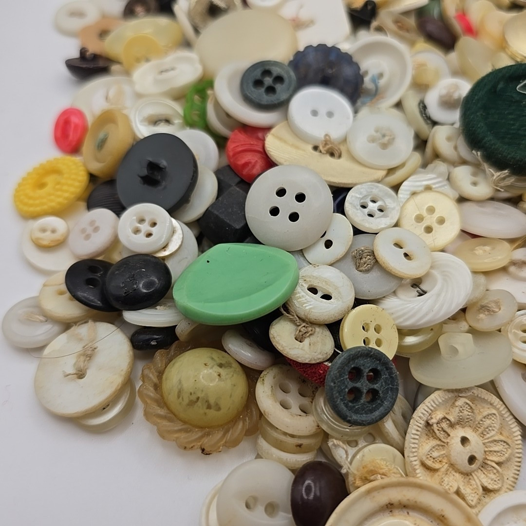 Vintage, Modern & Antique Button Lot – Celluloid, Metal, Plastic, & Glass