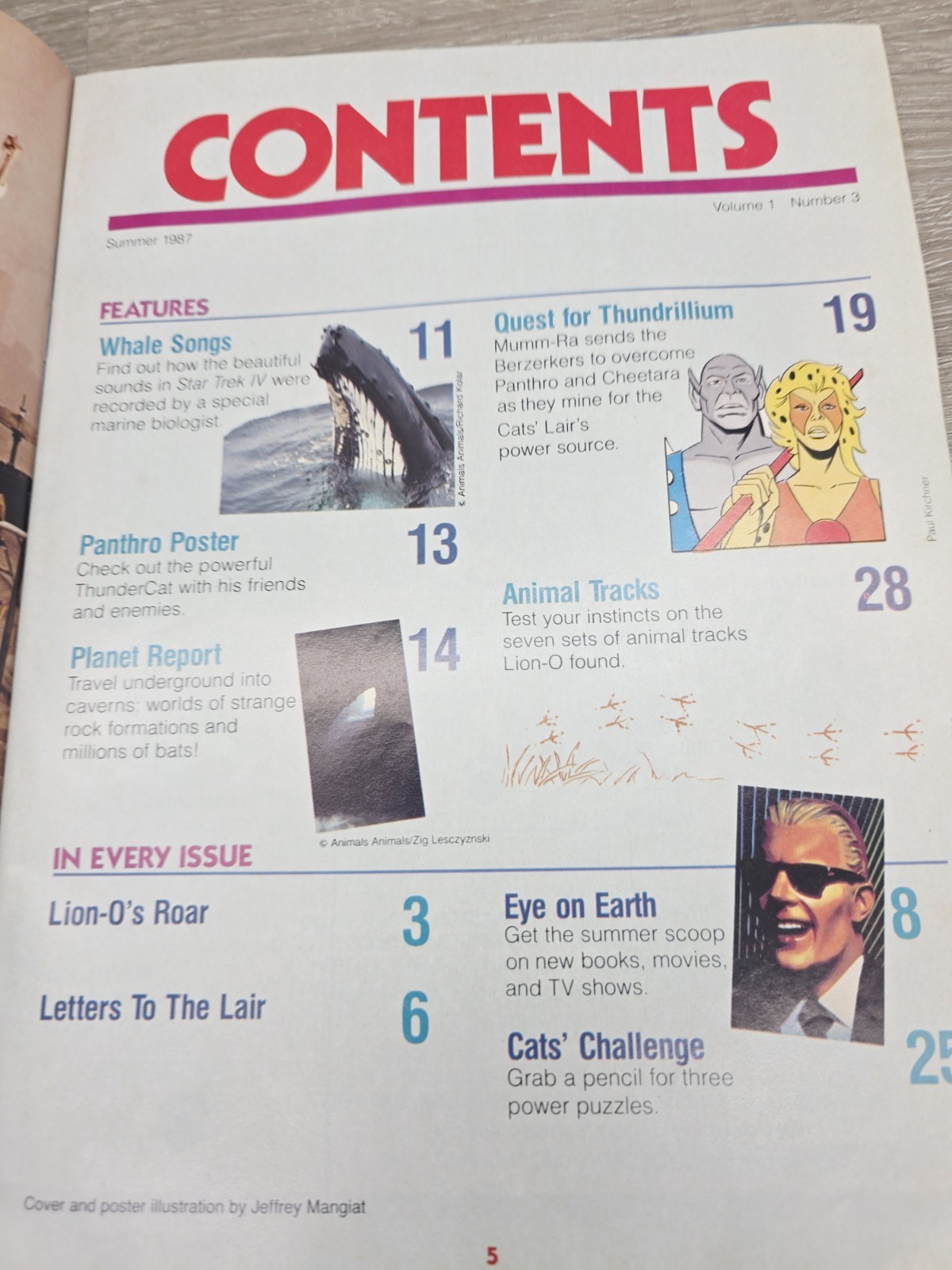 THUNDERCATS Magazine Fall 1987 #4 Cheetara Summer 1997 Panthro No Posters