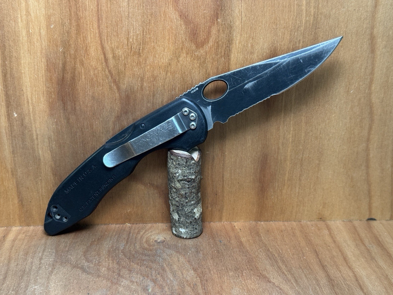 Rare Benchmade 834 Ascent All Black 154CM Combo Blade Lockback USA GREAT!