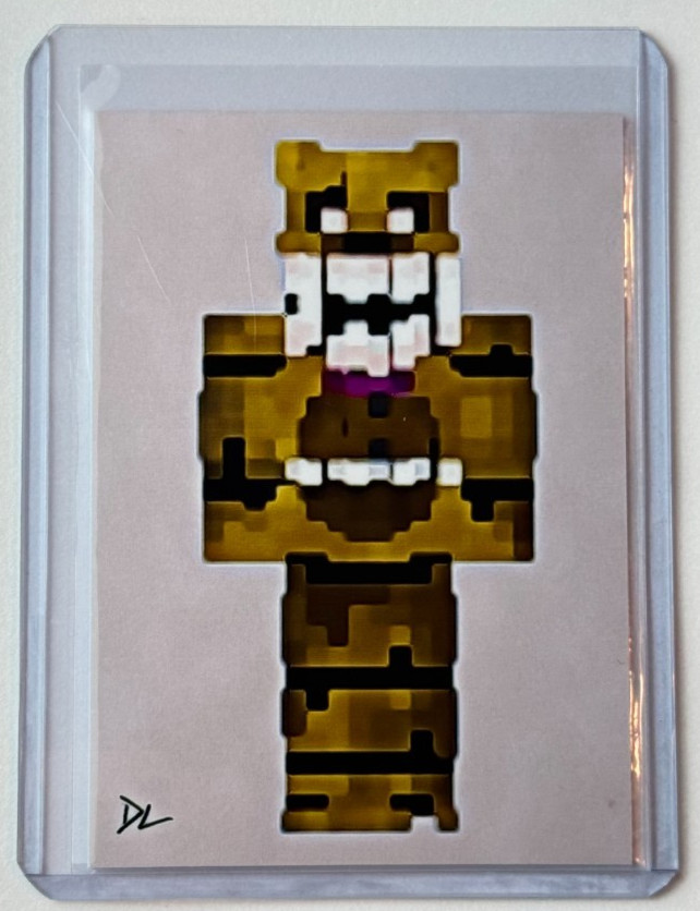 Nightmare Fredbear Limited Edition Artist Signed “Minecraft” Trading Card 1/10