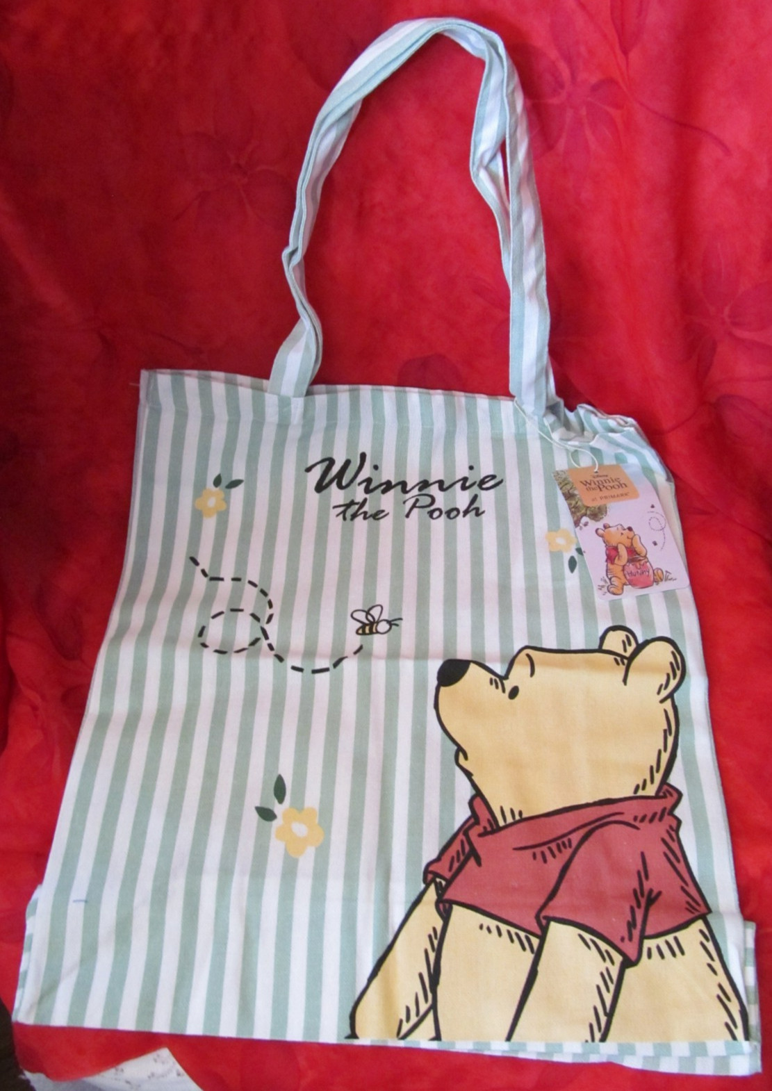 Disney Winnie the Pooh with Bees Cotton Canvas Tote Shopping Bag NWT Primark