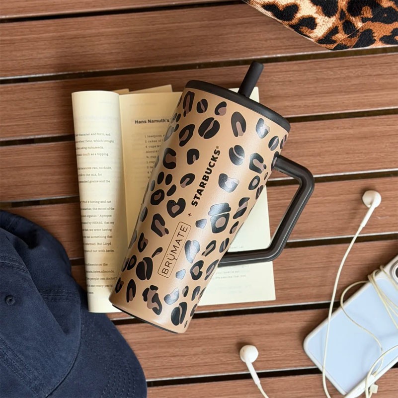 Starbucks China 2026 Retro Leopard Print 30oz SS Cup Tumbler !