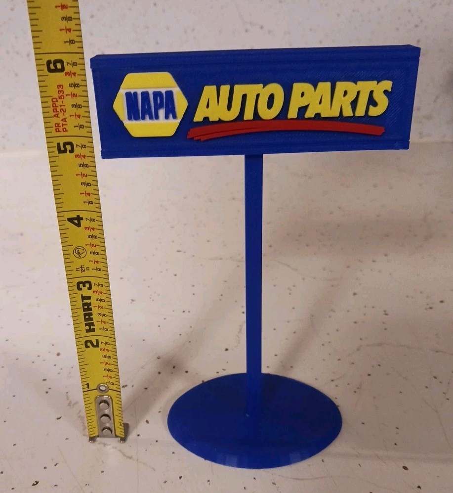 NAPA Auto Care Center Inspired Miniature Diorama Sign Garage Display 6″ Tall