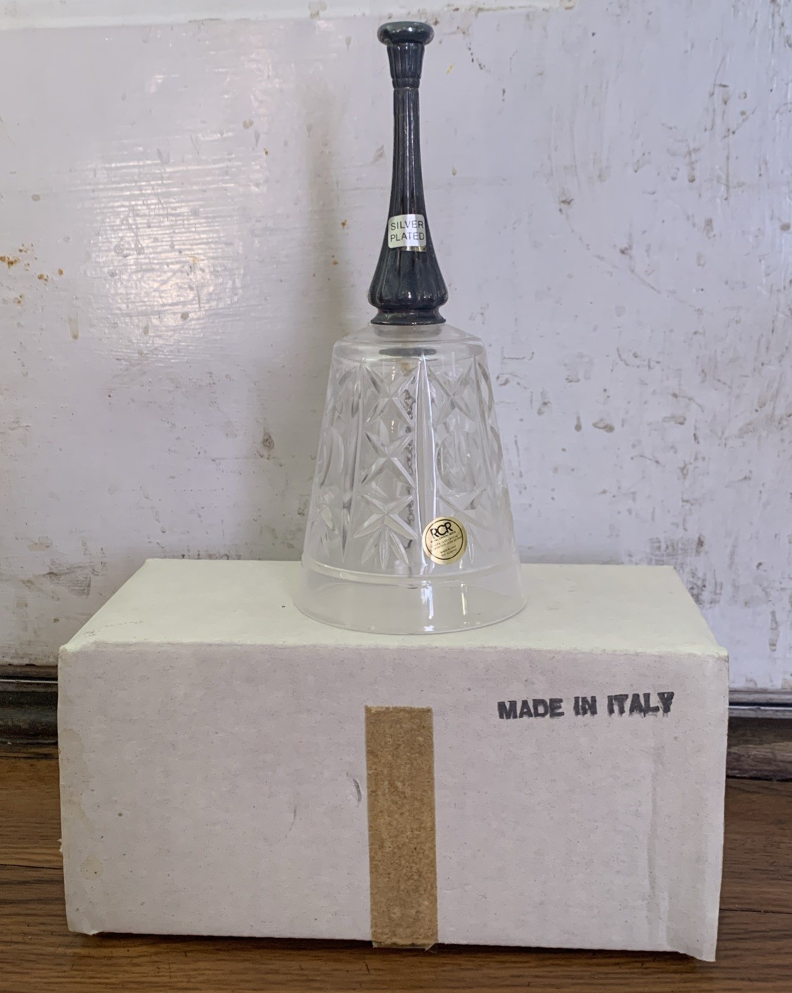 Vintage RCR Royal Crystal Rock Collectible Glass Bell Lead Crystal Made in Italy