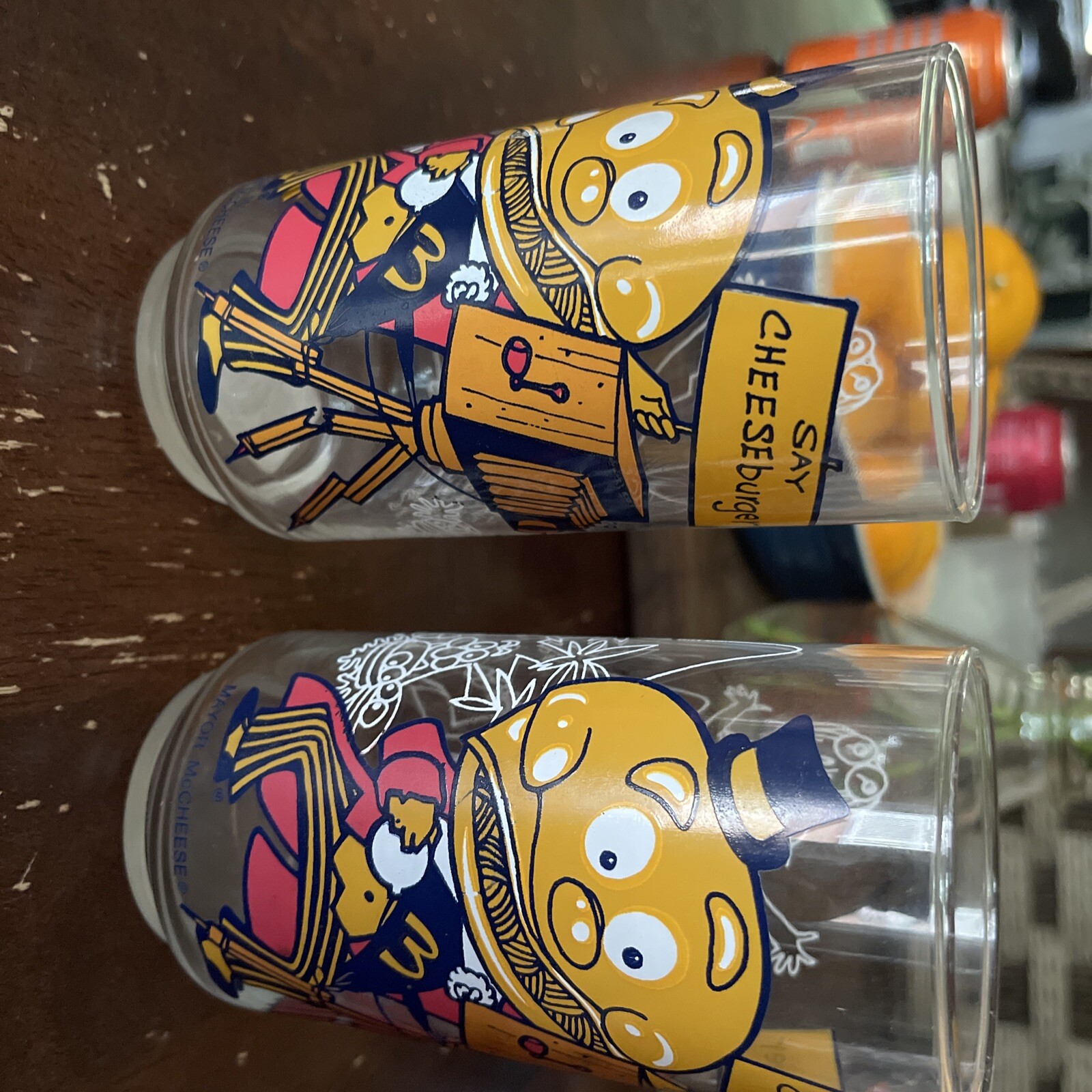 Vintage McDonald’s Drinking Glasses Mayor McCheese Action Series 2