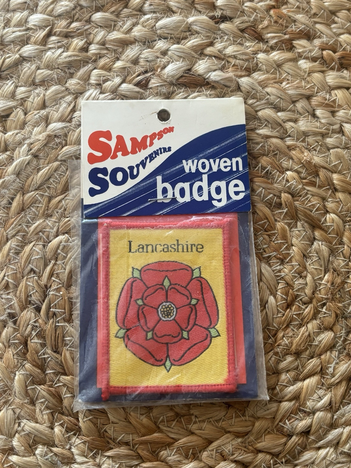 Lancashire England Patch Jacket 80s Sew On 3” Logo Vtg Travel Rare