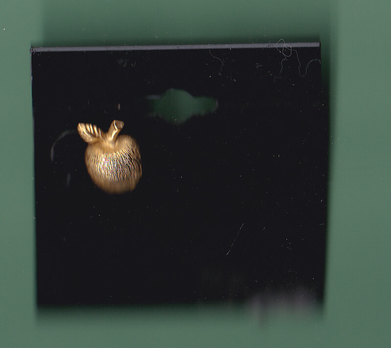 Apple Shape Pinback Lapel or Hat Pin Gold Tone