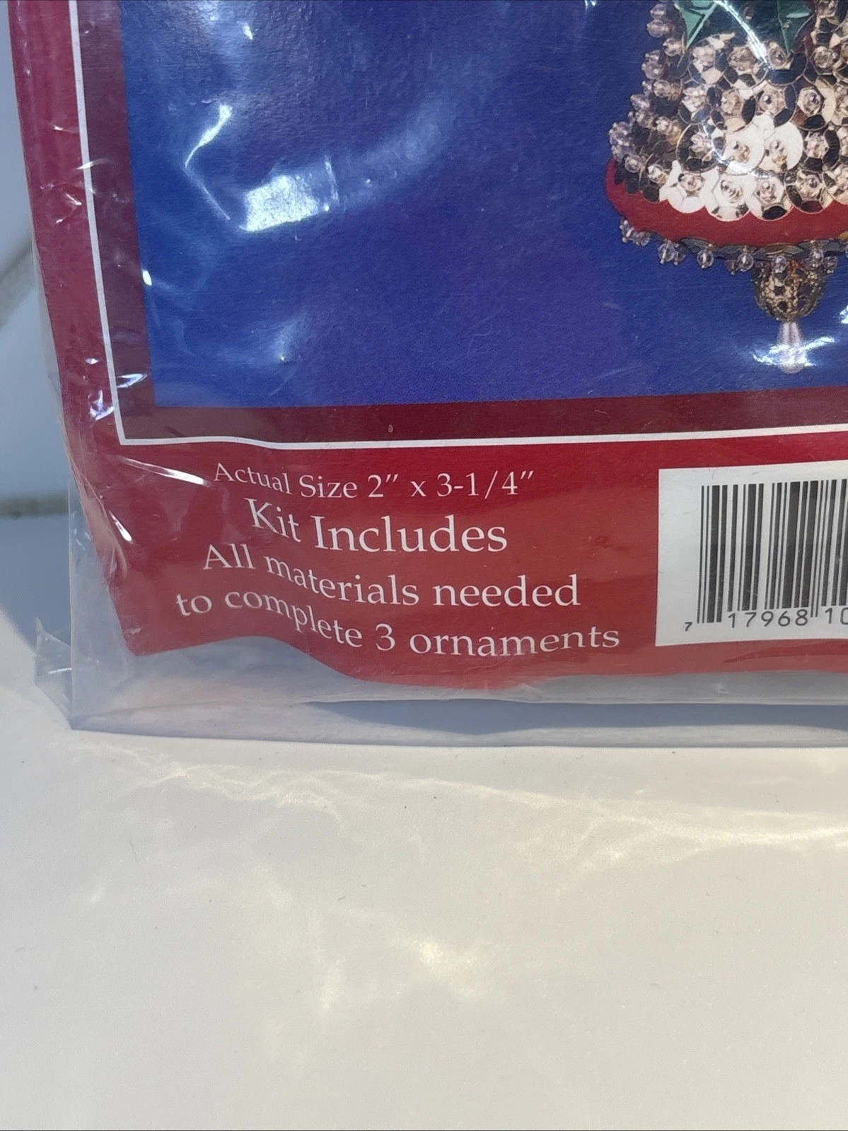 Holiday Sequin Beaded Ornament Kit Golden Bells Push Pin Christmas Vintage NIP