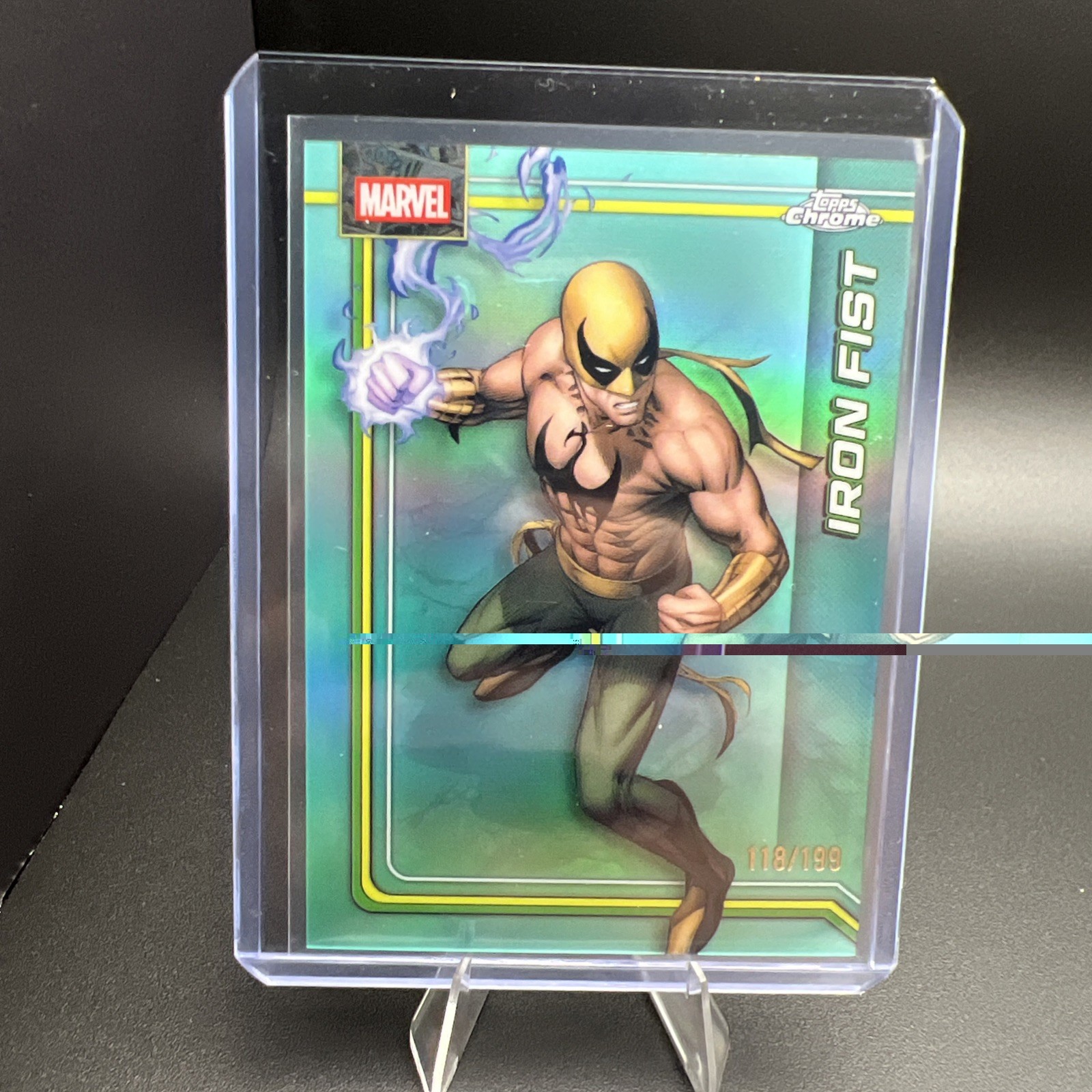 2026 Topps Chrome Marvel Iron Fist Aqua Refractor 198/199 VHTF RARE IN HAND