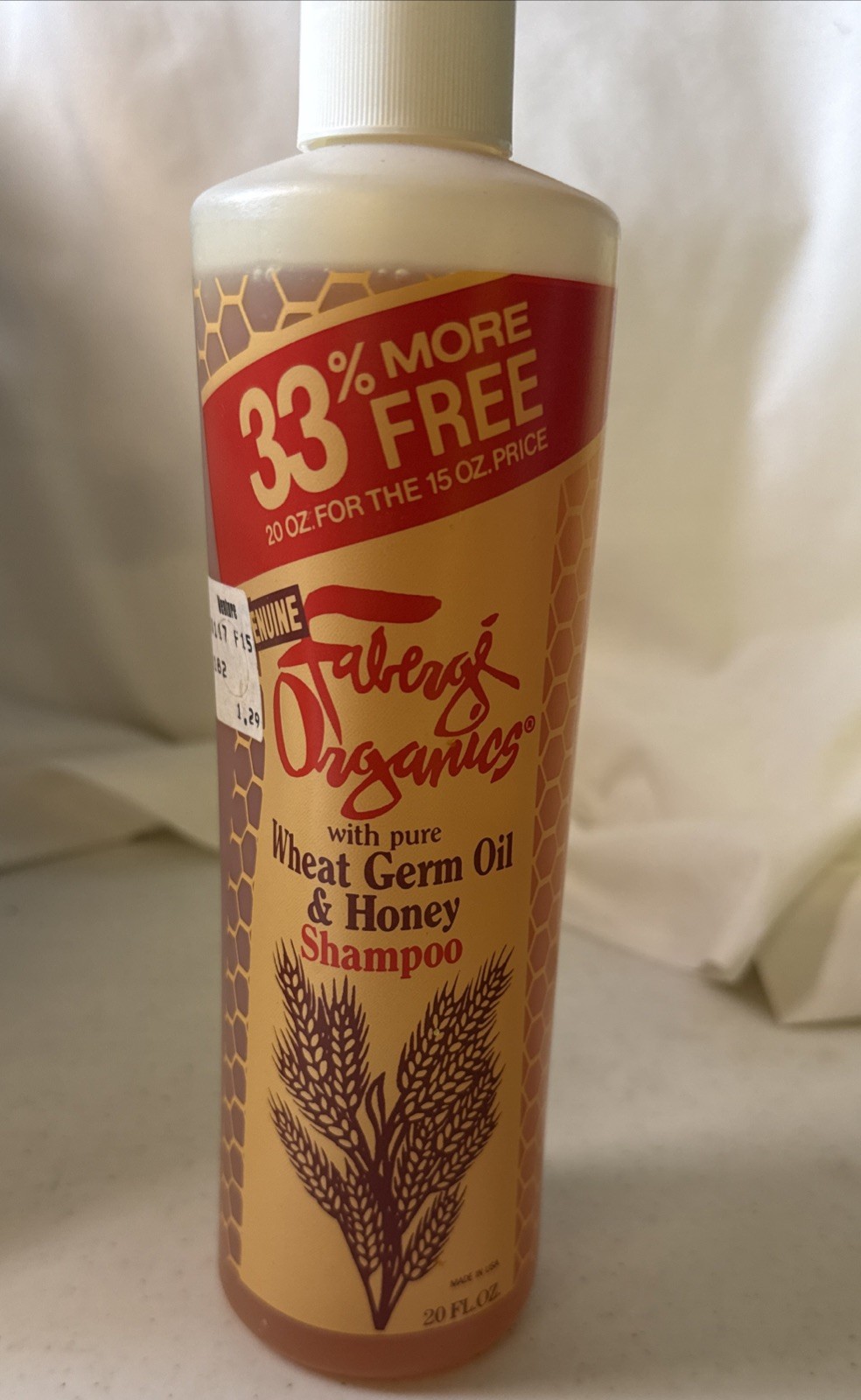 Vintage Faberge Organics Wheat Germ Oil & Honey Shampoo 20 oz