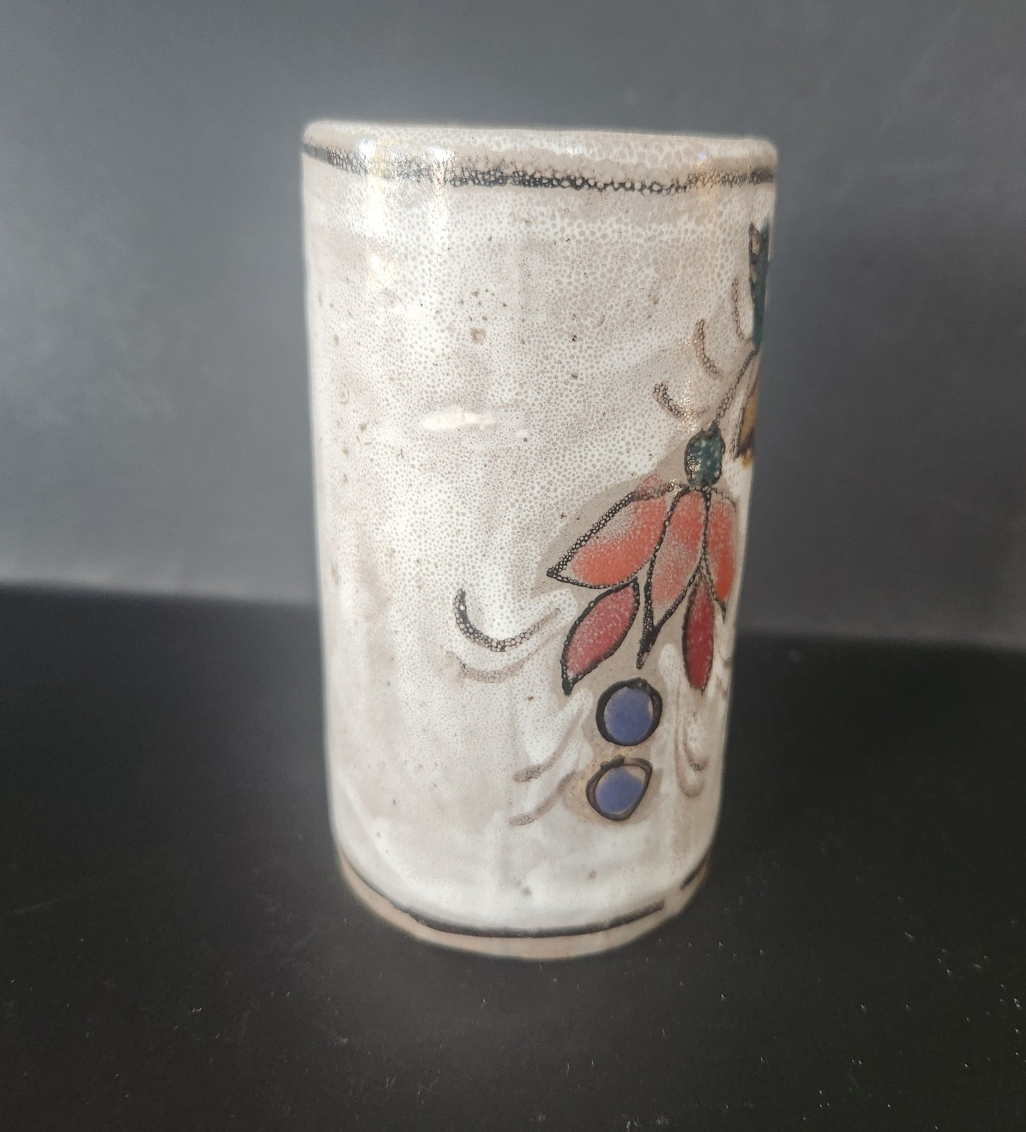 ELIO SCHIAVON Small Floral Pottery Vase