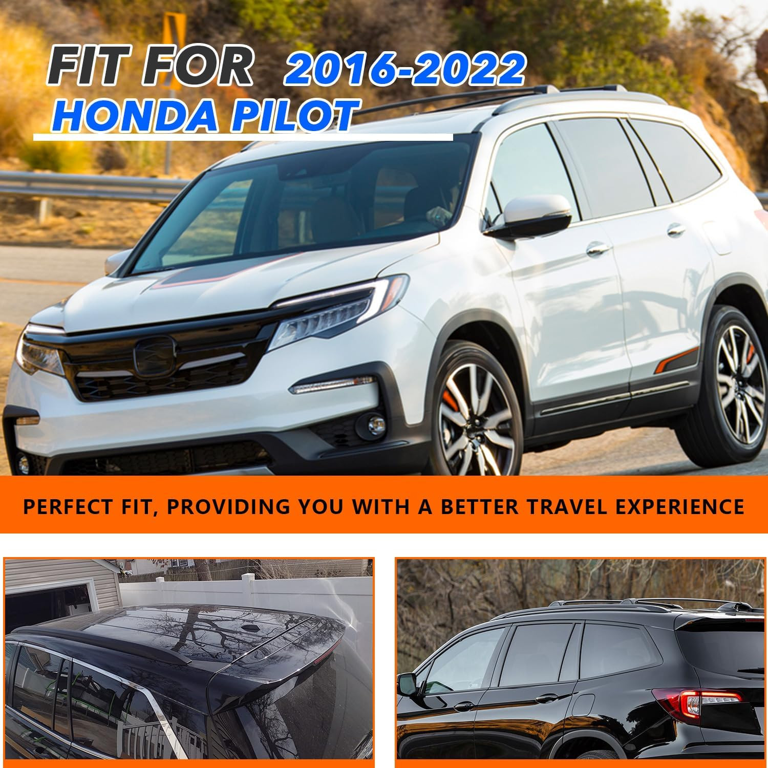 Roof Rack Side Rails for 2016 2017 2018 2019 2020 2021 2022 Honda Pilot Aluminum