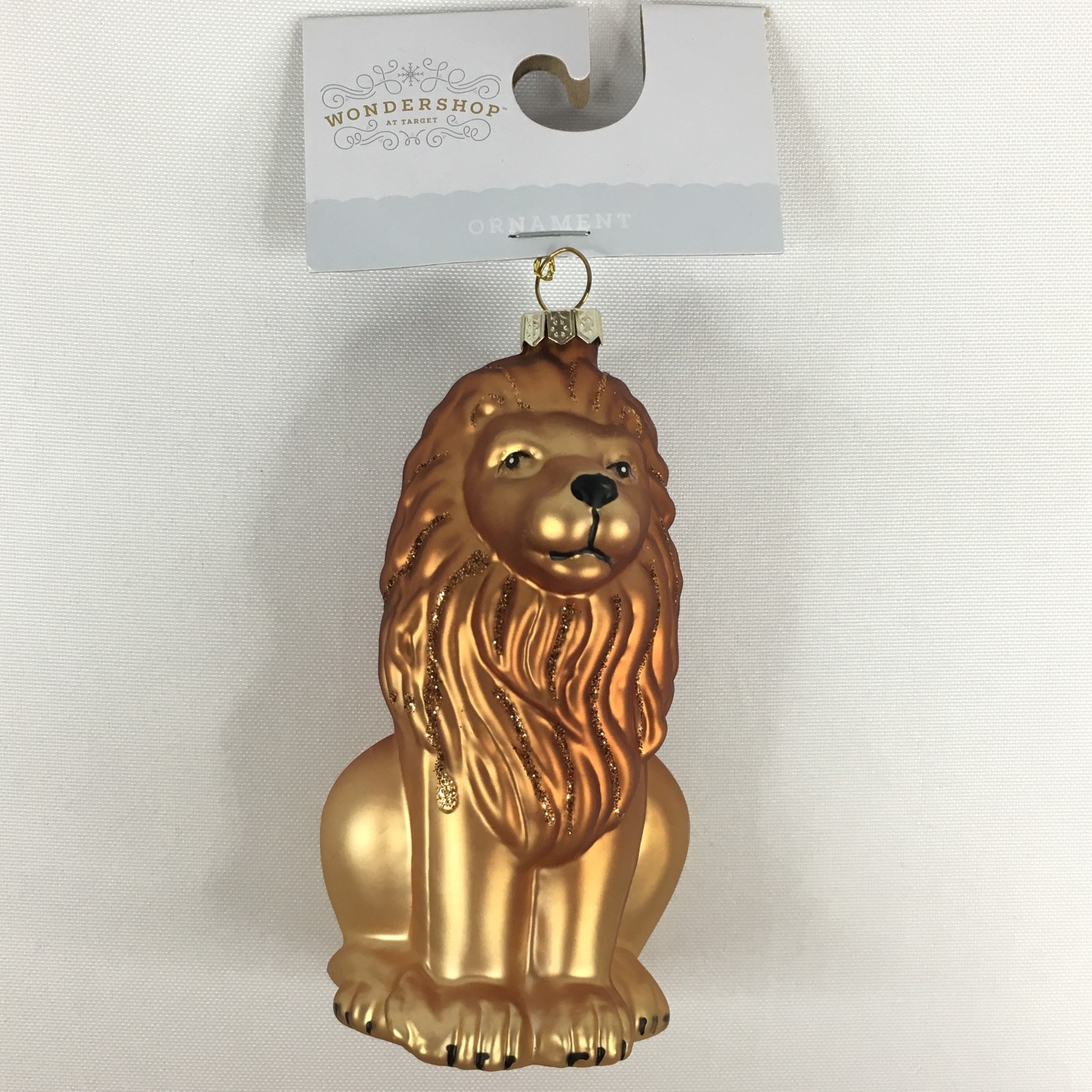 Glitter Lion Glass Christmas Ornament Animal African Safari Zoo Themed Tree