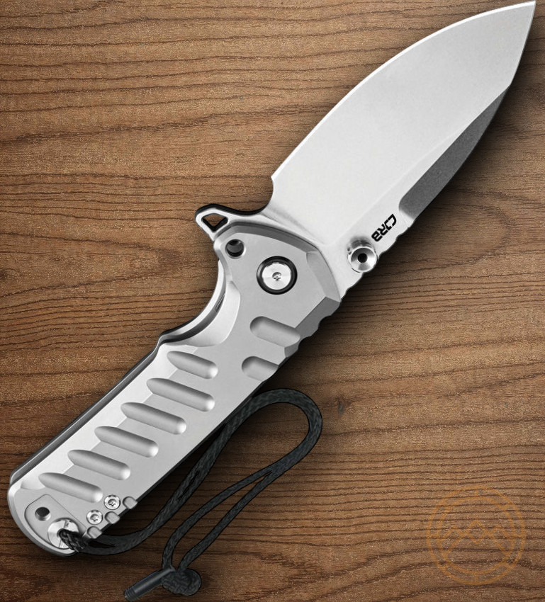 CJRB Tundra Linerlock Folding Knife 3.75″ S35VN Steel Blade Gray Titanium Handle