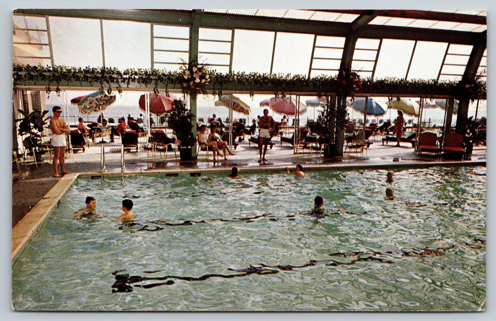 Vintage Postcard Atlantic City NJ Chalfonte Haddon Hall Indoor Salt Water Pool