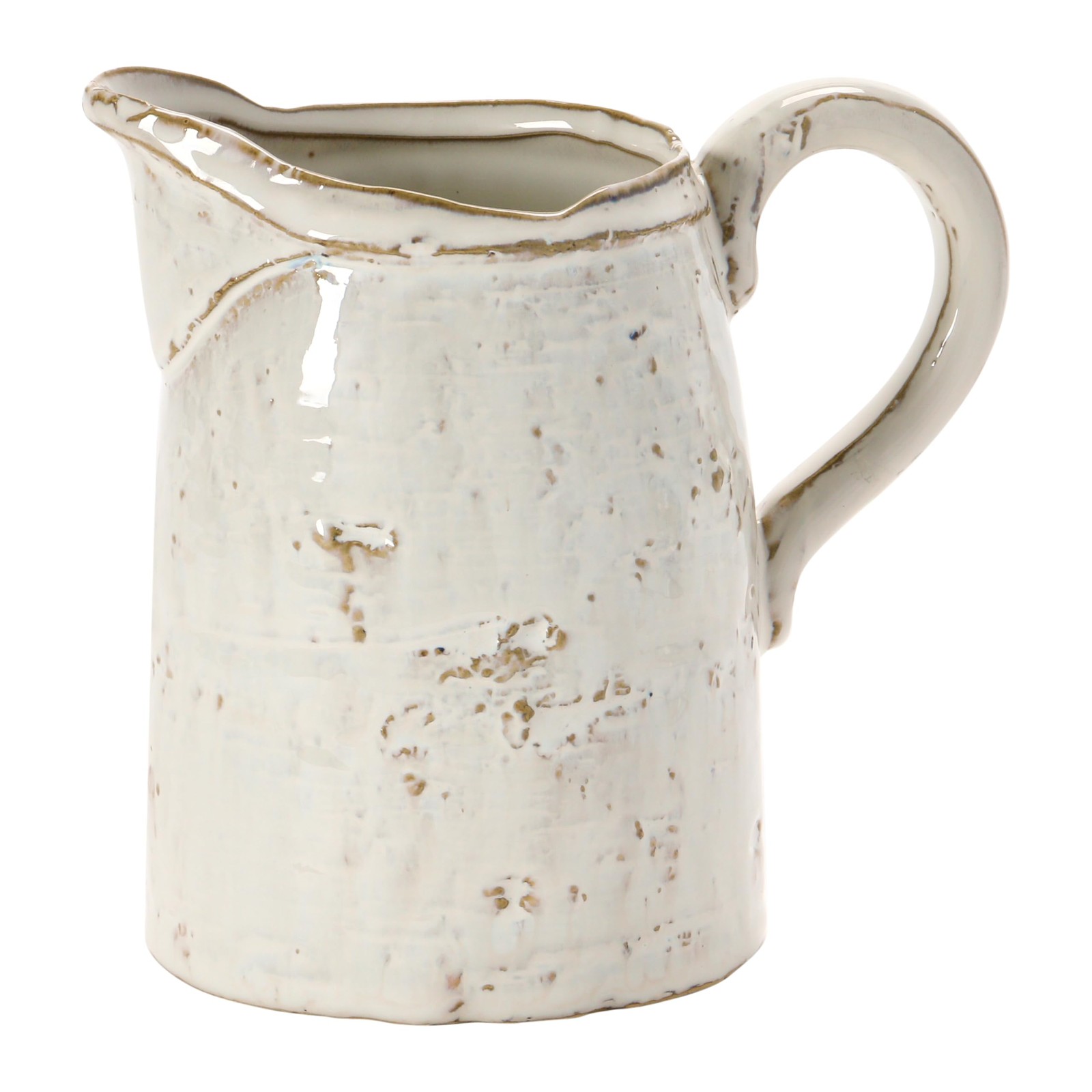 Creative CoOp 28 oz. Stoneware Pitcher, Reactive Glaze, White Each One Will Vary