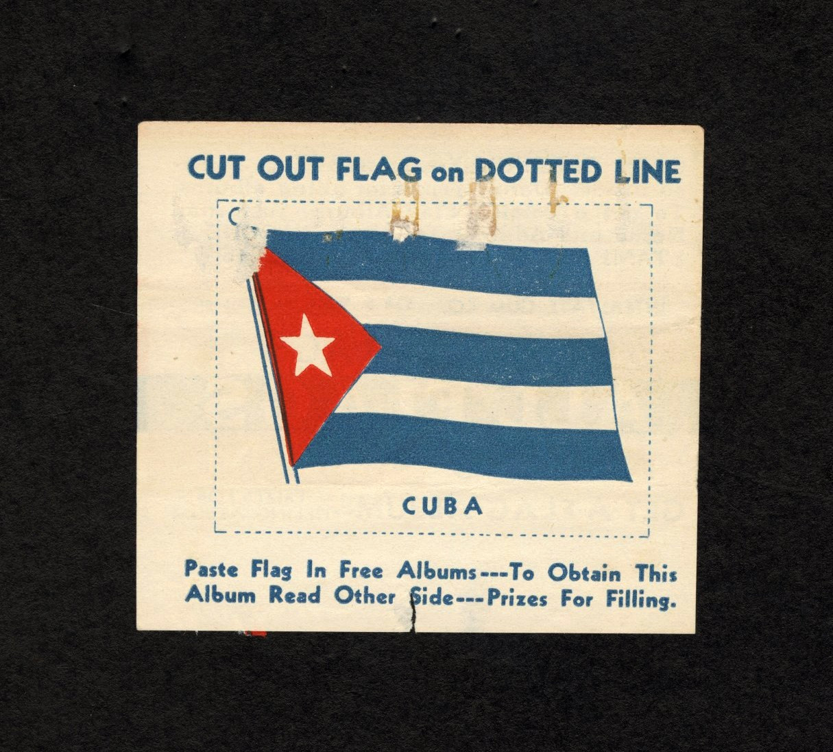 1934 R49 Interstate Gum Cuba Flag & All Flags Chewing Gum Wrapper Rare Chicago