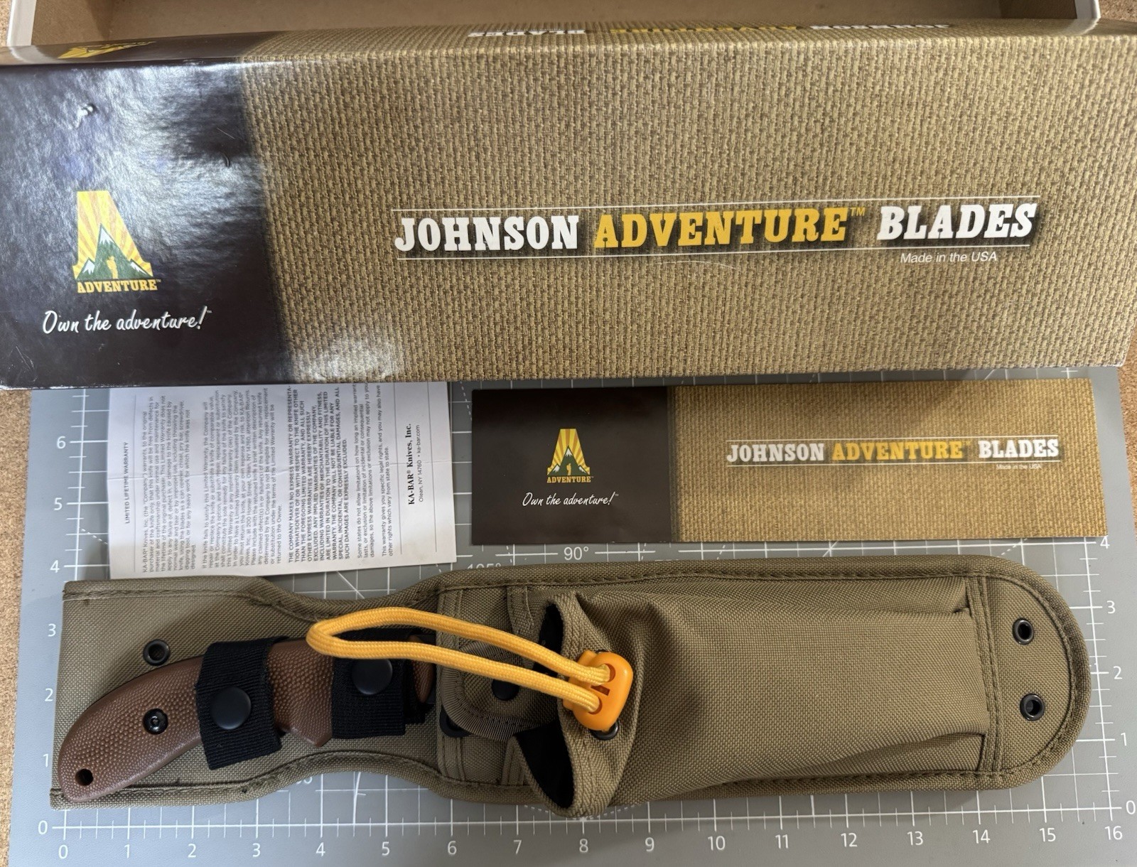 KA-BAR Adventure 5600 ‘Potbelly’ Brown Textured GFN Handle Fixed Blade Knife NIB