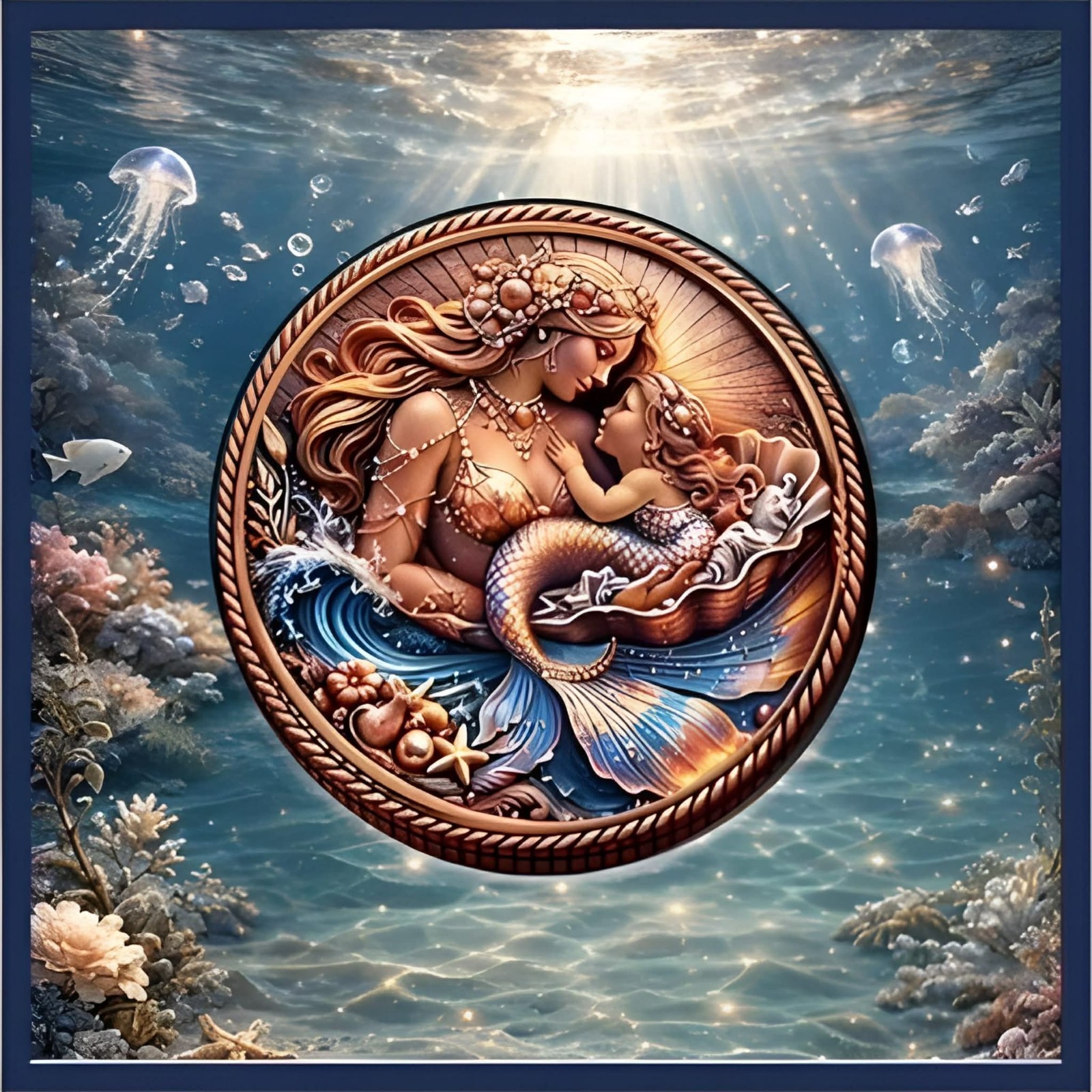 Ocean’s Eternal Love Mermaid 1 oz .999 Cu Copper Round 320 Coins in Capsule