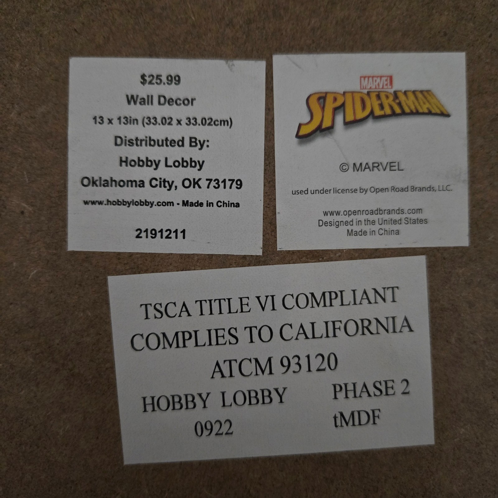 Marvel Spider-Man Venom 13×13” Hobby Lobby Pop Creations 3D Wall Decor