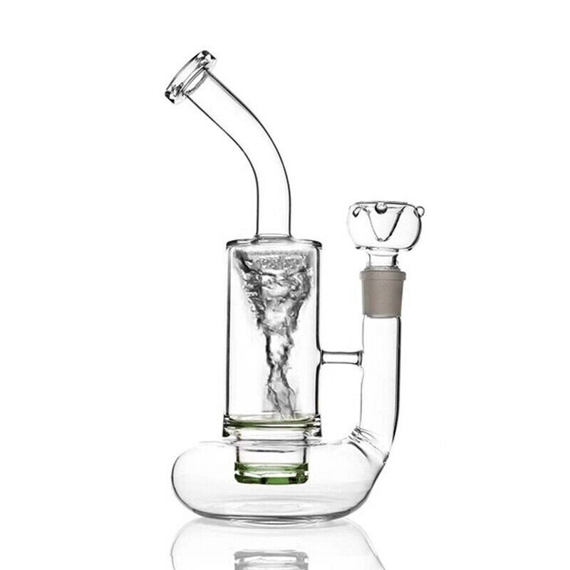RORA 10″ Glass Bong Tornado Clear Water Pipes Percolator Cyclone Water Bong US