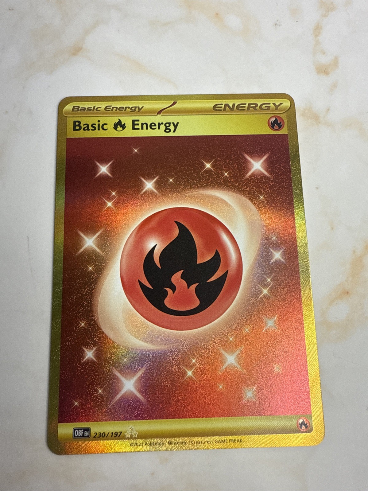 Pokemon Cards Basic Fire Energy 230/197 Holo Obsidian Flames Hyper Rare LP *2