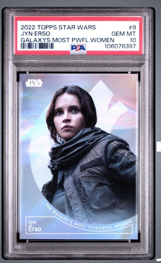 2022 Topps Star wars Galaxys Most Powerful Women #9 Jyn Erso PSA 10