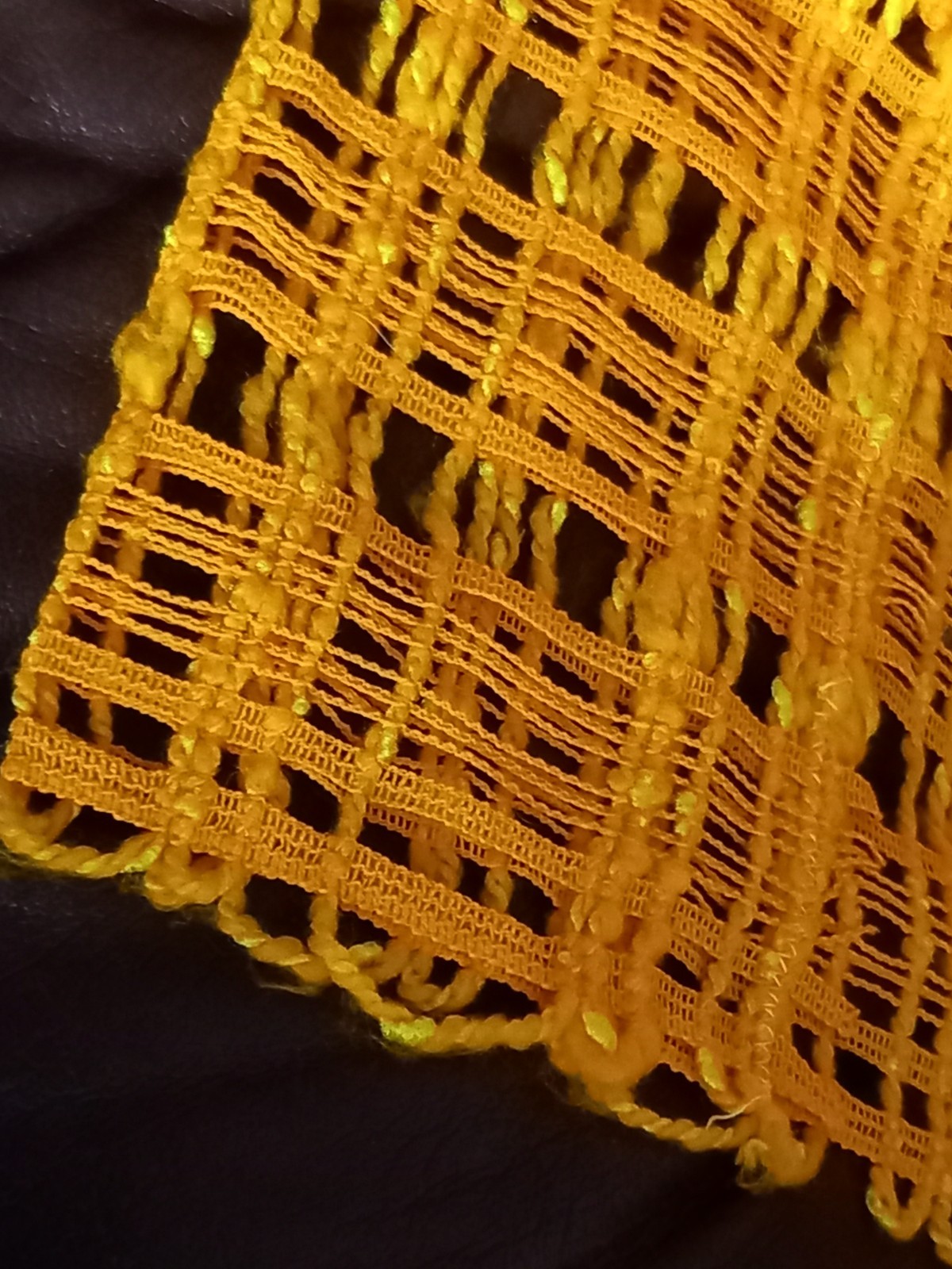 Vintage bright yellow mesh curtains Scandinavian design MCM Set of 2. 1960s–70s.