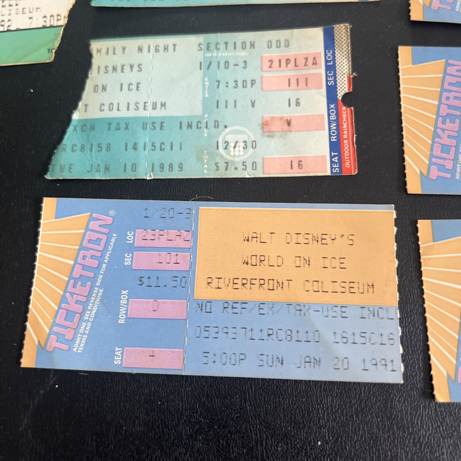 Vintage Disney On Ice & World On Ice Ticket Stubs