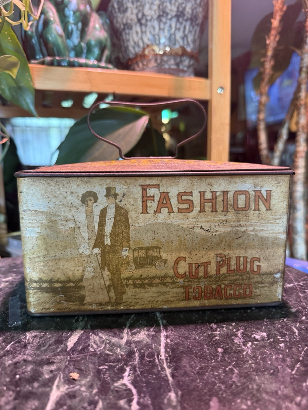 TOBACCO TIN FASHION CUT PLUG – LUNCH BOX ORIGINAL can EARLY EARLY 1900s antique