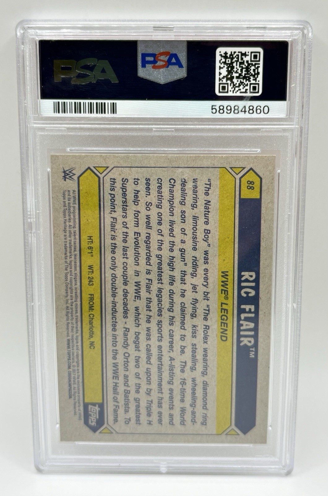 Topps 2017 Heritage WWE Ric Flair Bronze Parallel #88 PSA 8