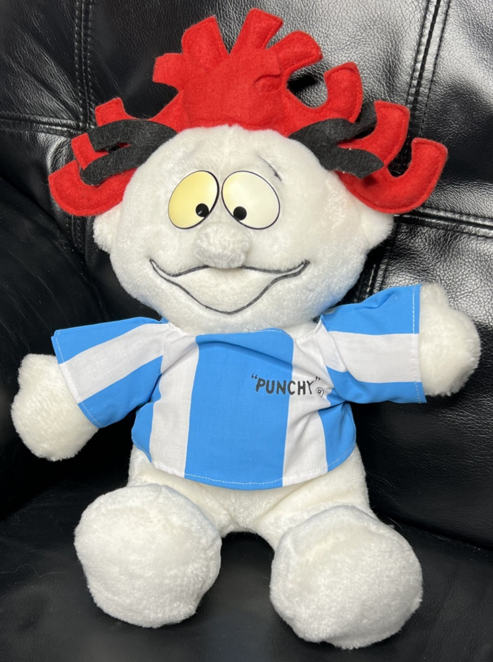Vintage 1990 Punchy Hawaiian Punch 13″ Plush Doll Toy Del Monte Corporation