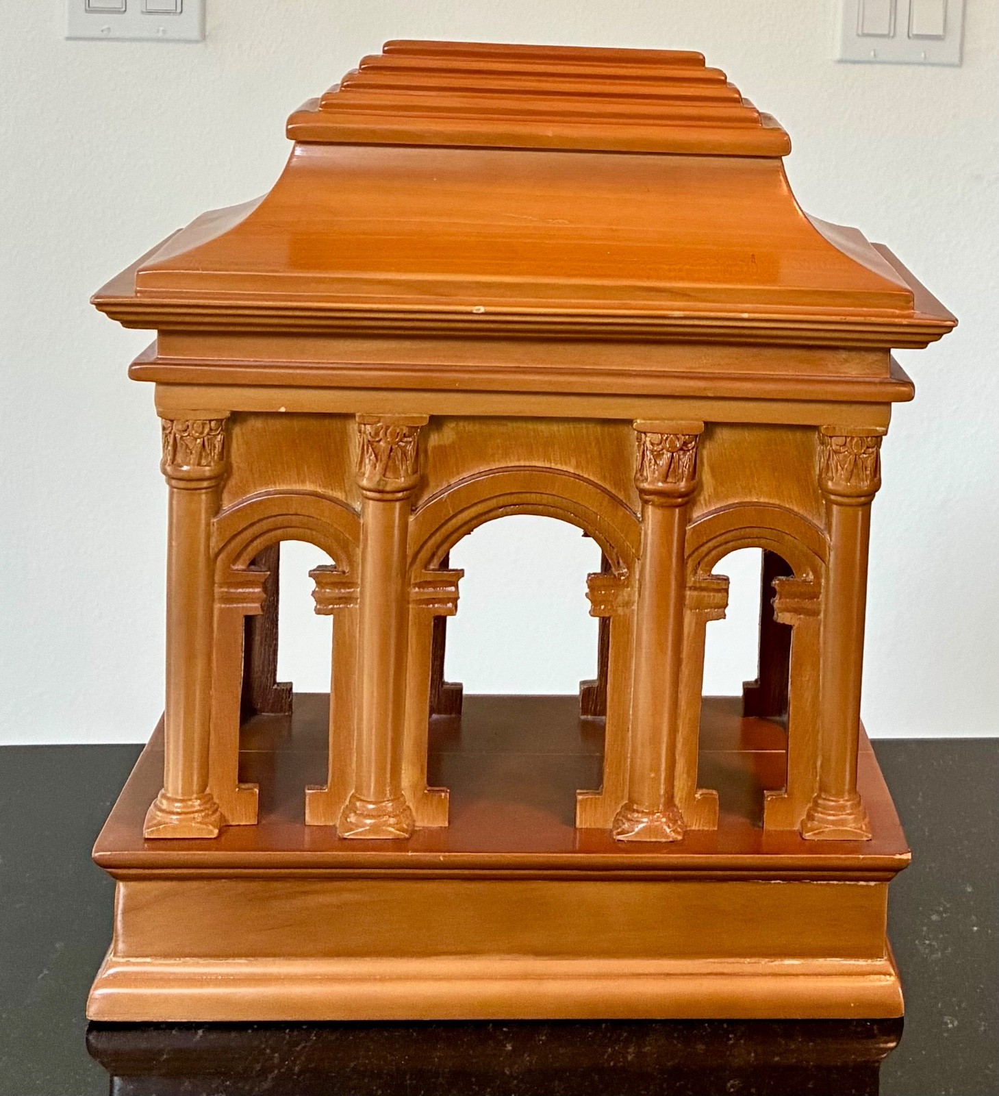 Vintage Italian Grand Tour Architectural Wooden Roman Temple Portico Model
