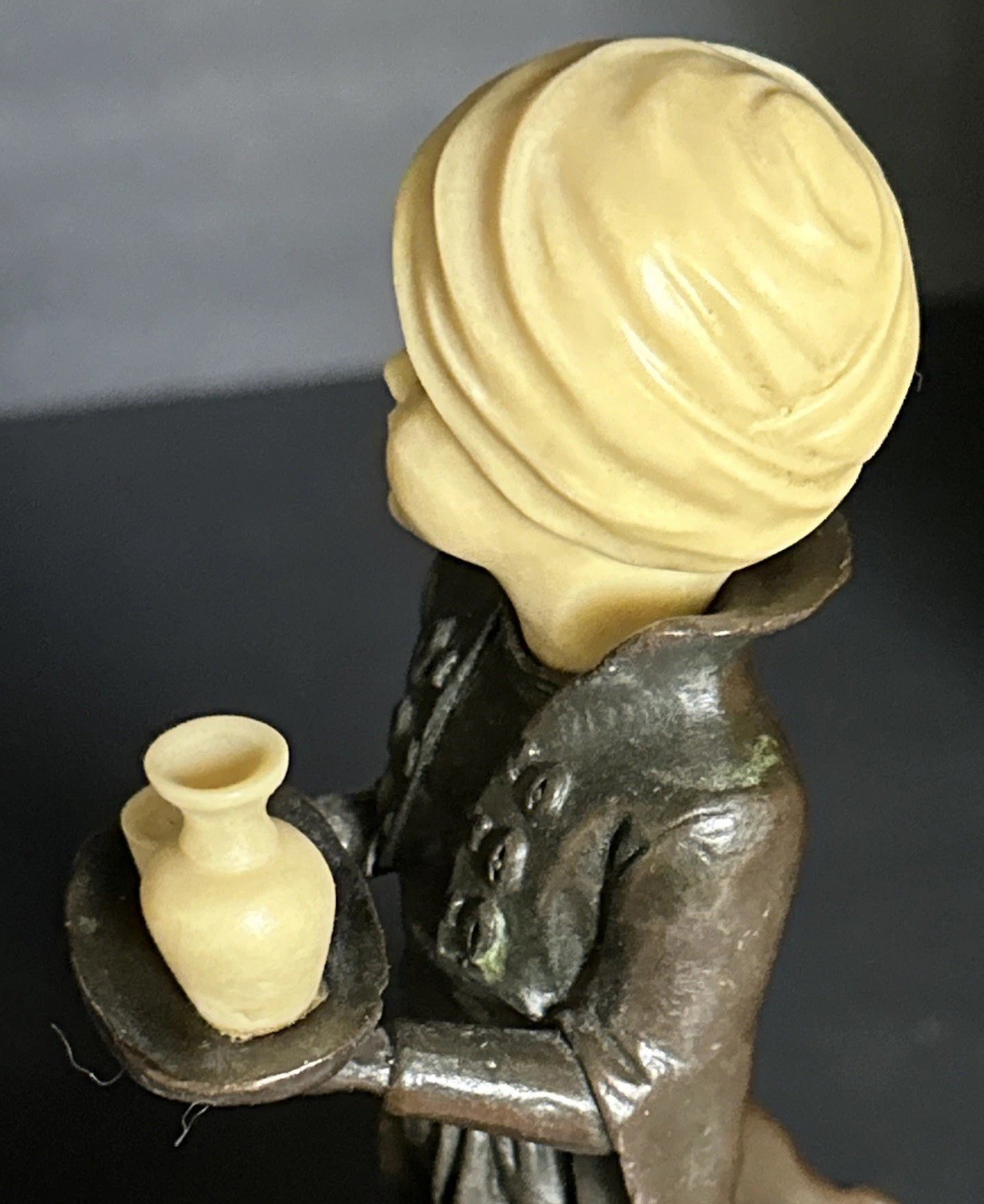 Vintage Art Deco Style Arab Boy Figurine on Marble Base