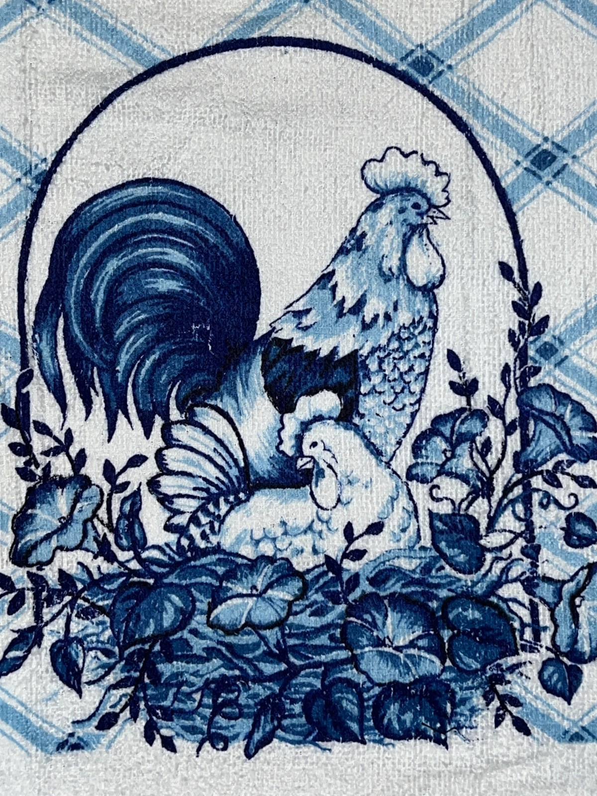 Vintage Blue Rooster Chicken K-Mart 5 Pack Kitchen Towles NOS Basic Editions