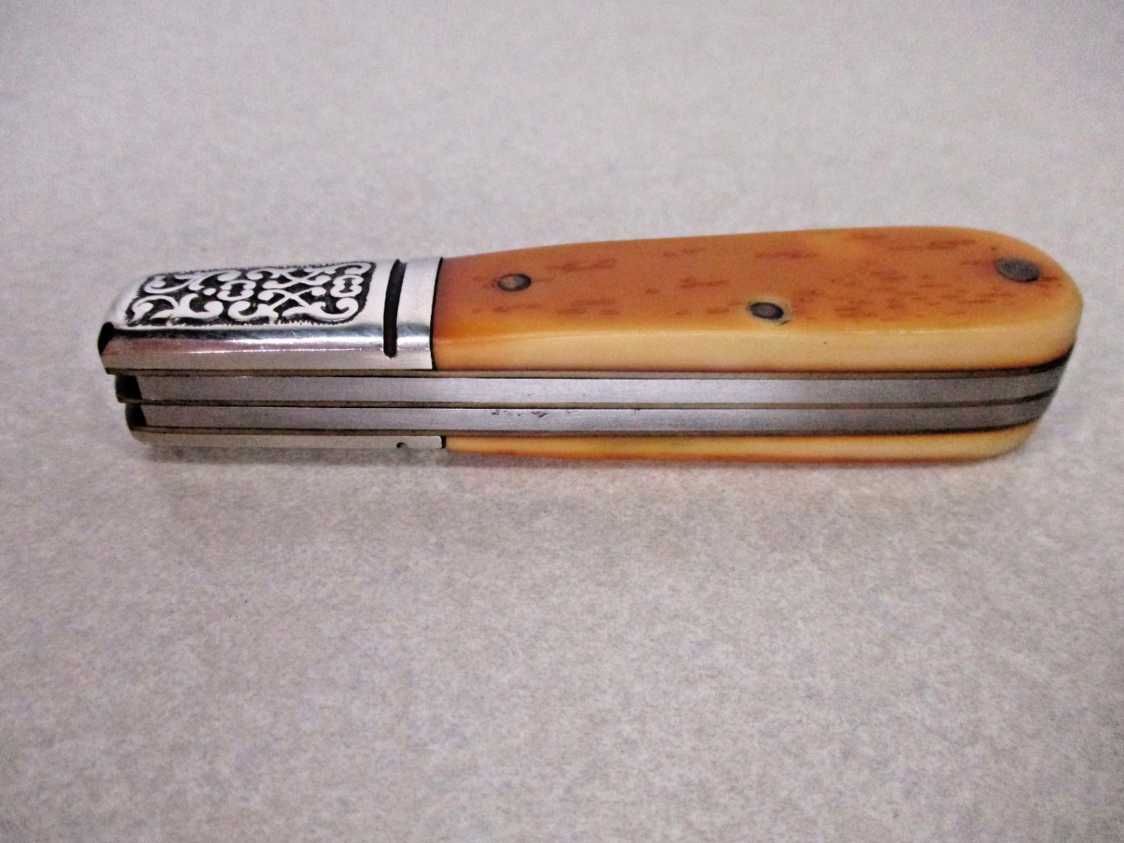 Vintage Schrade USA 206 Barlow Folding Pocket Knife Fancy Bolsters Old Timer