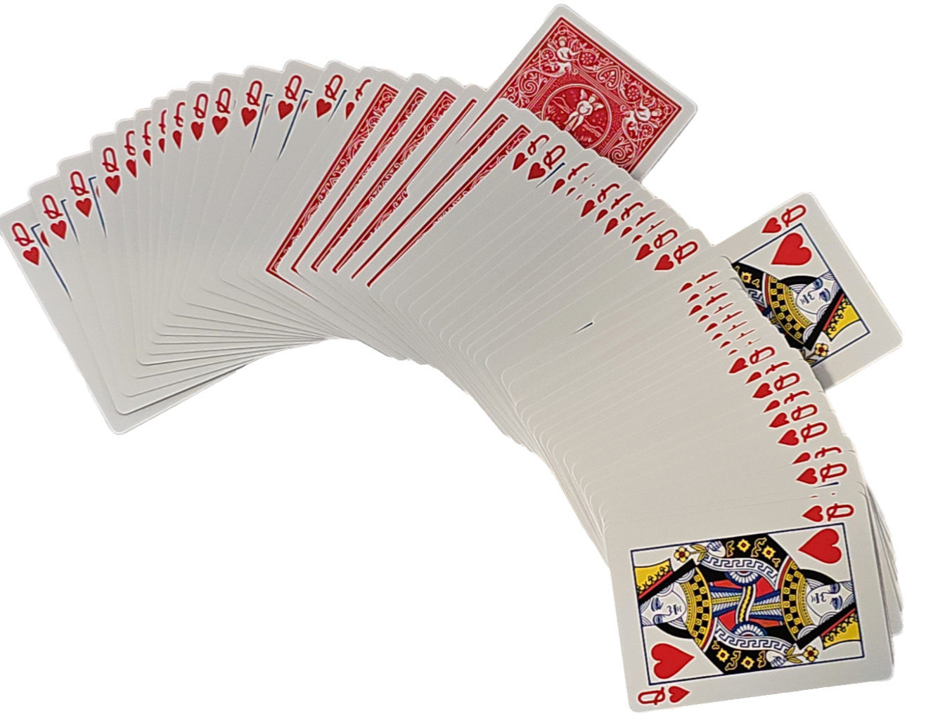 Bicycle 1 Deck One Way QUEEN HEARTS Red Force Playing Same + 4 Gaff Magic Cards